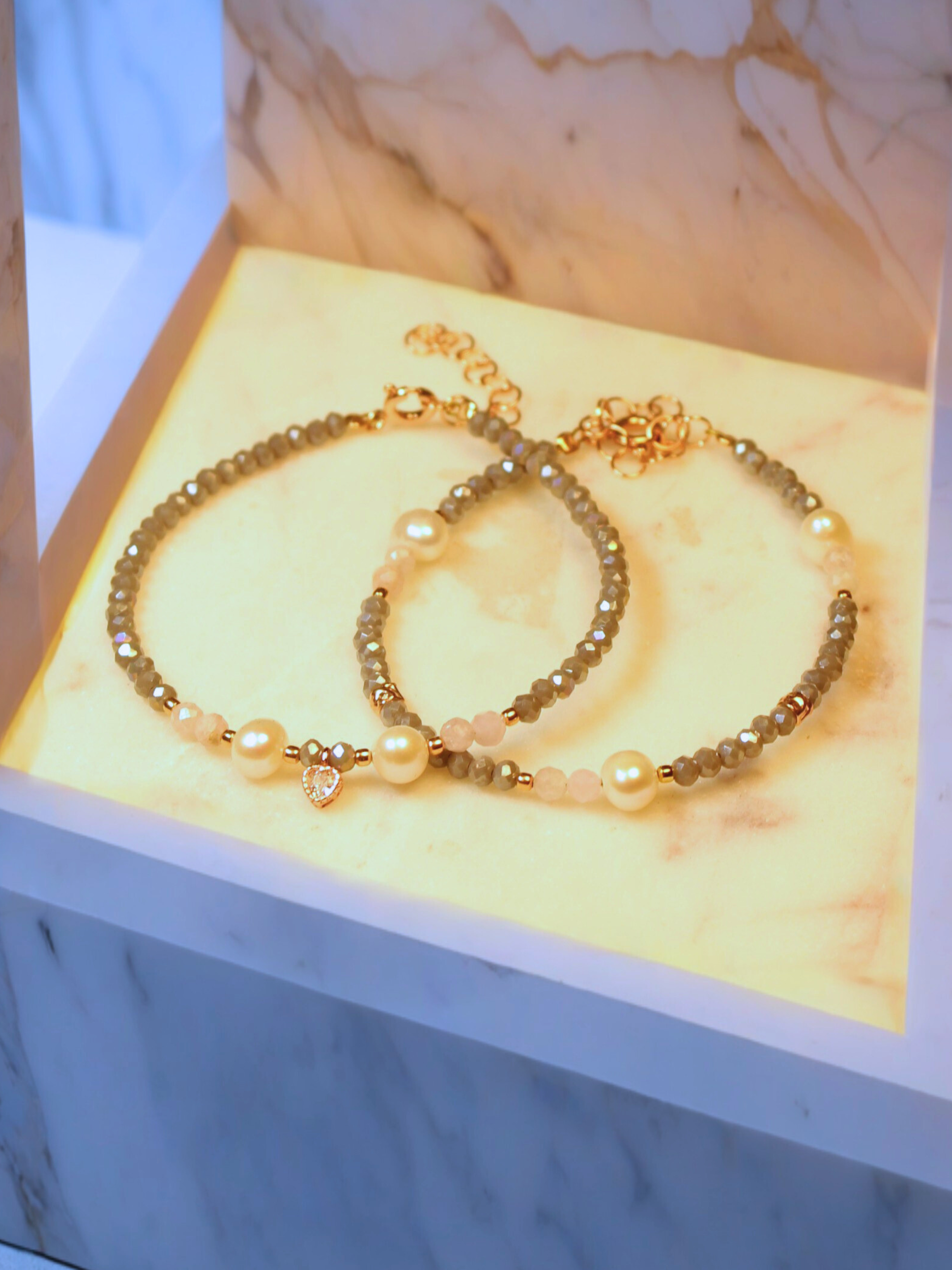 Steinarmband Roségold - Mari - Lovesign - Handmade in Tyrol